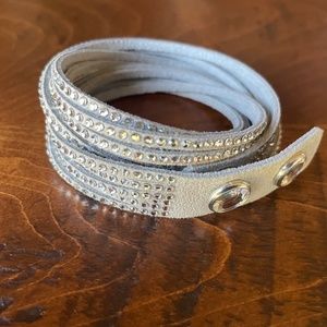 Leather Wrap Bracelet by Swarovski - Gray